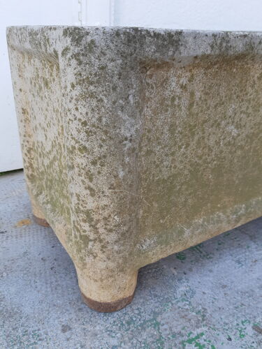 Jardinière rectangulaire en fibro ciment Chanal paris ancienne