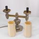 Pair of candelabra lamps in chromed metal Nagel 1970