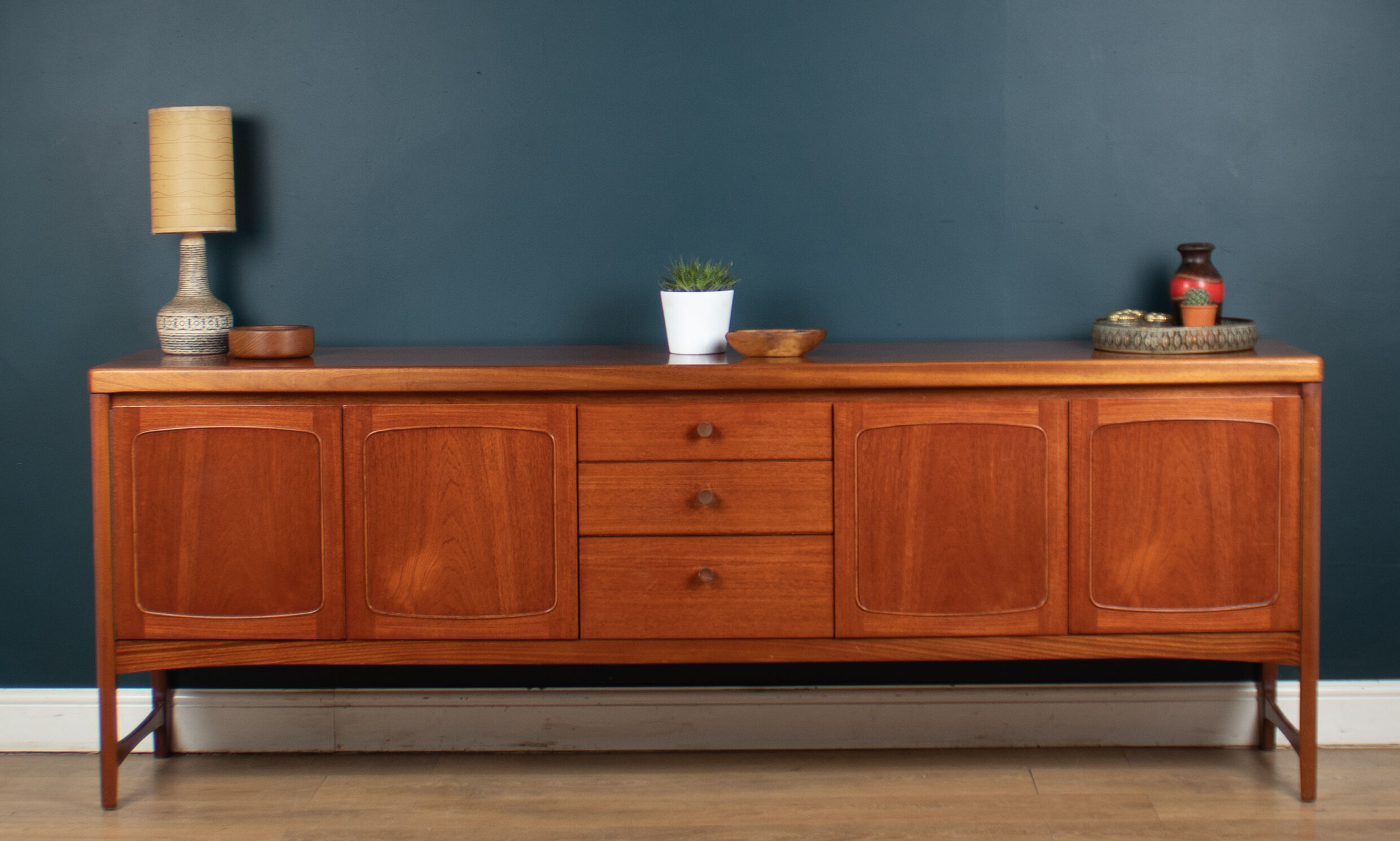 Retro Teak 1960s Nathan Squares Long Mid Century Sideboard