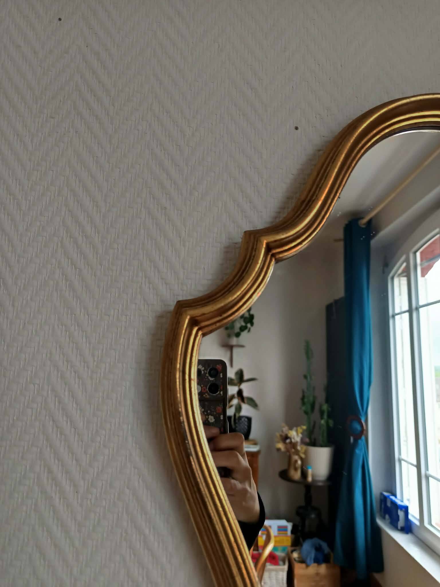 Miroir bois doré vintage