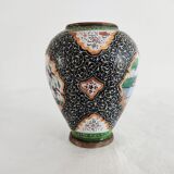 Small copper vase enamelled Persian decoration, circa 1940