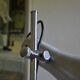 Brushed aluminium and chrome metal desk lamp 70's 1970