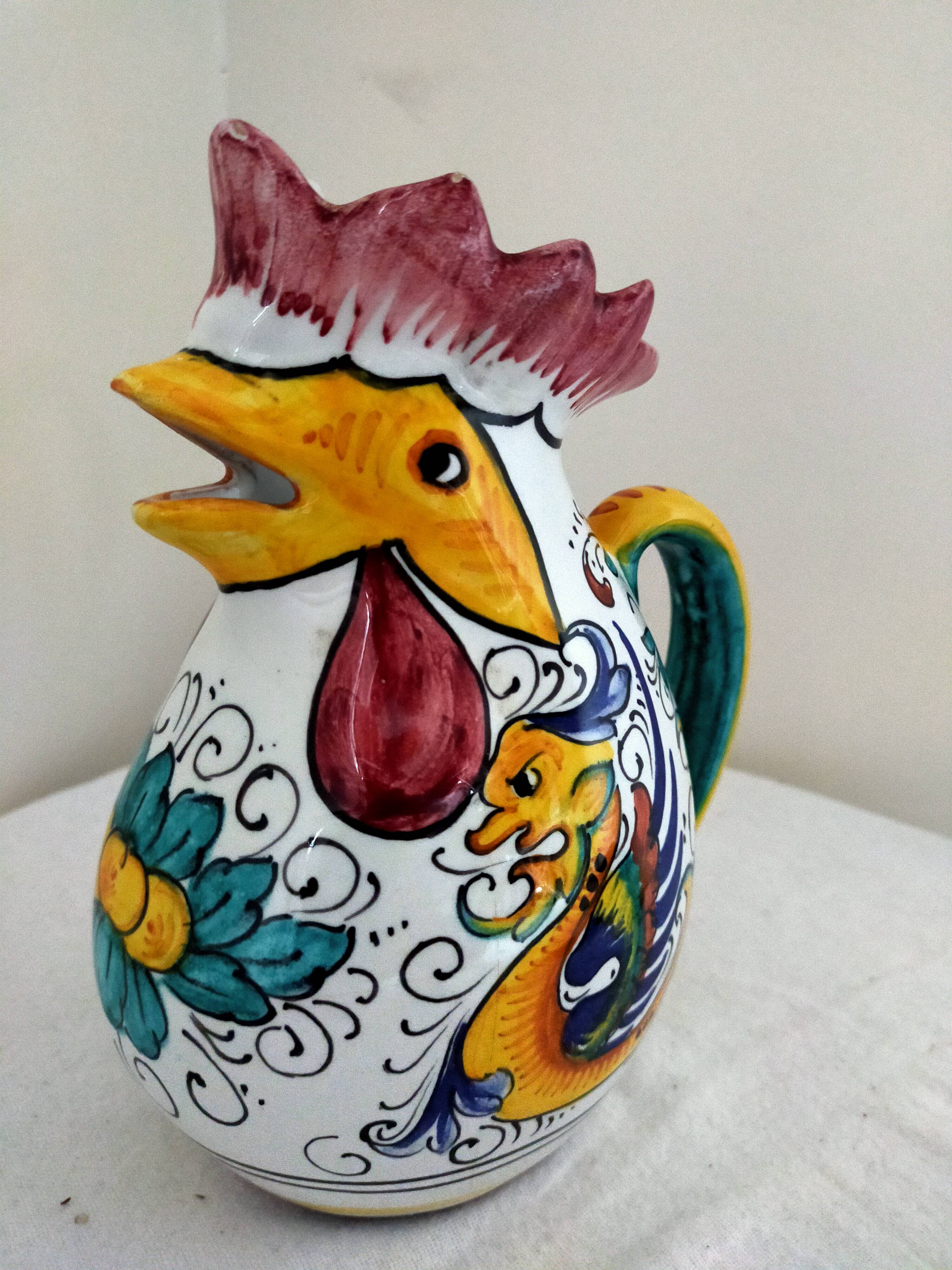 Animal pitcher rooster Sberma dervta decorated and numbered