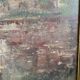 Huile sur toile enfants devant le portail