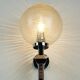 Pair of vintage wall lights structured glass and chrome 1970/80