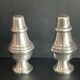 Pair of salt salt shakers pepper in silver metal