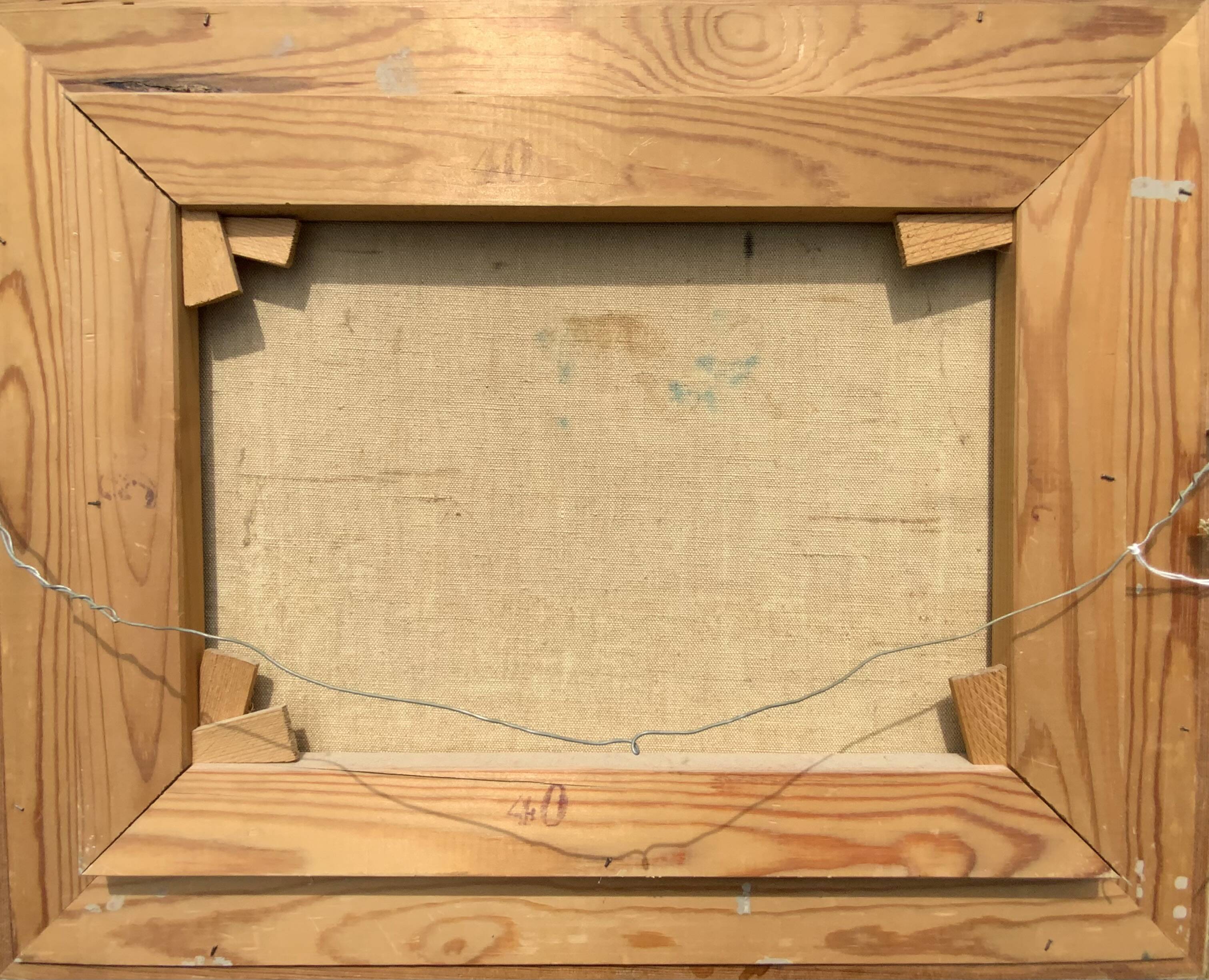 Huile sur toile vintage signée moderniste Gustav Adolf Johansson années 1960