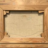 Huile sur toile vintage signée moderniste Gustav Adolf Johansson années 1960