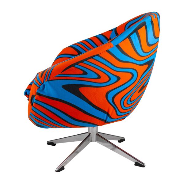 Fauteuil cocktail psychédélique orange et bleue C14 des années 70