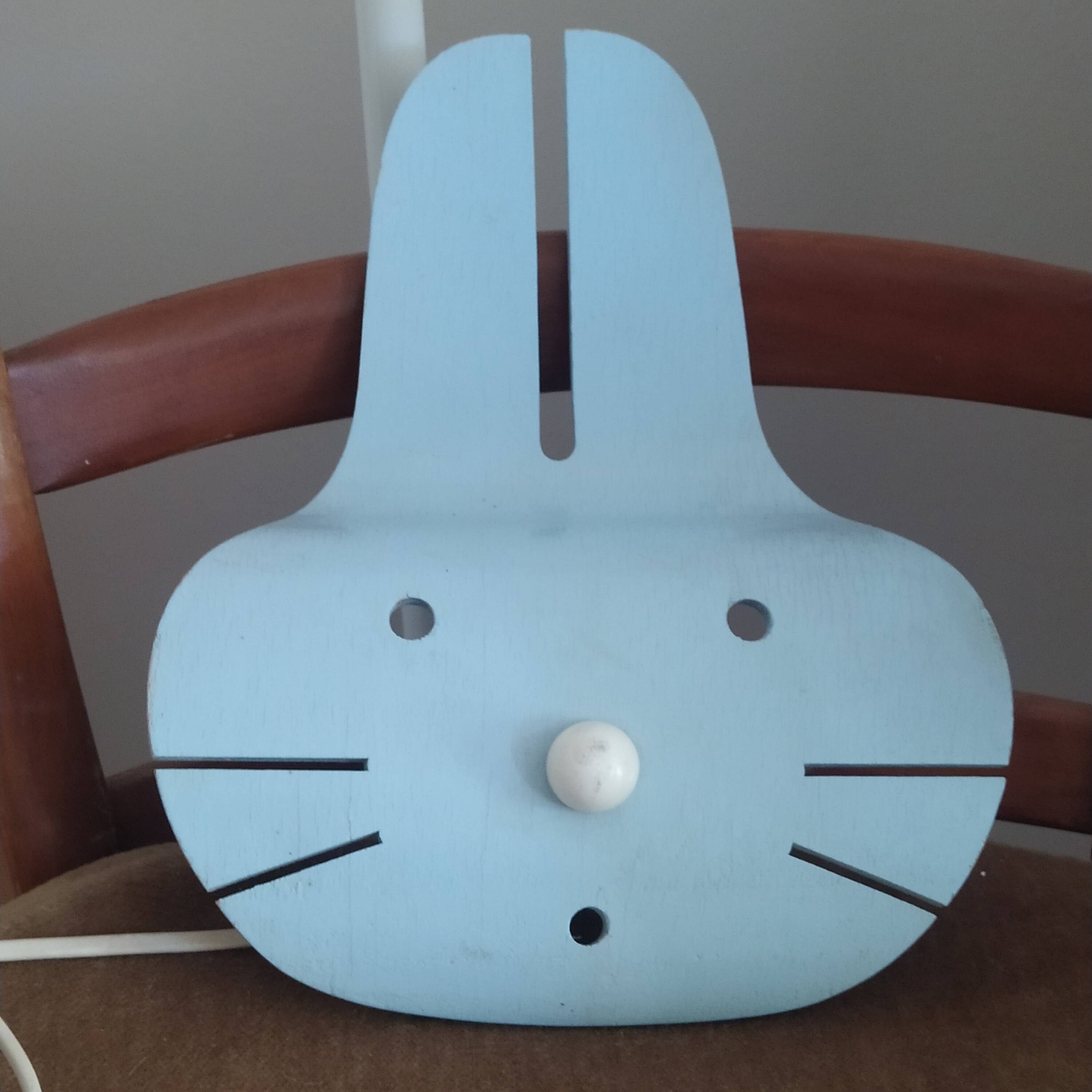 Bogo Rabbit blue wooden wall light 1980