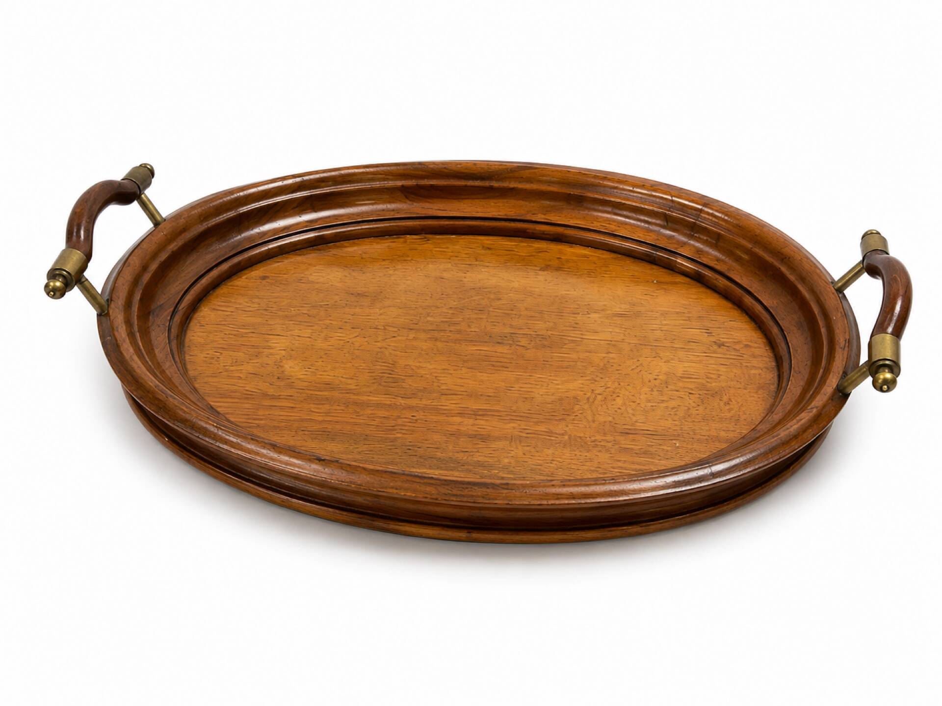 Wood and brass plateau 196