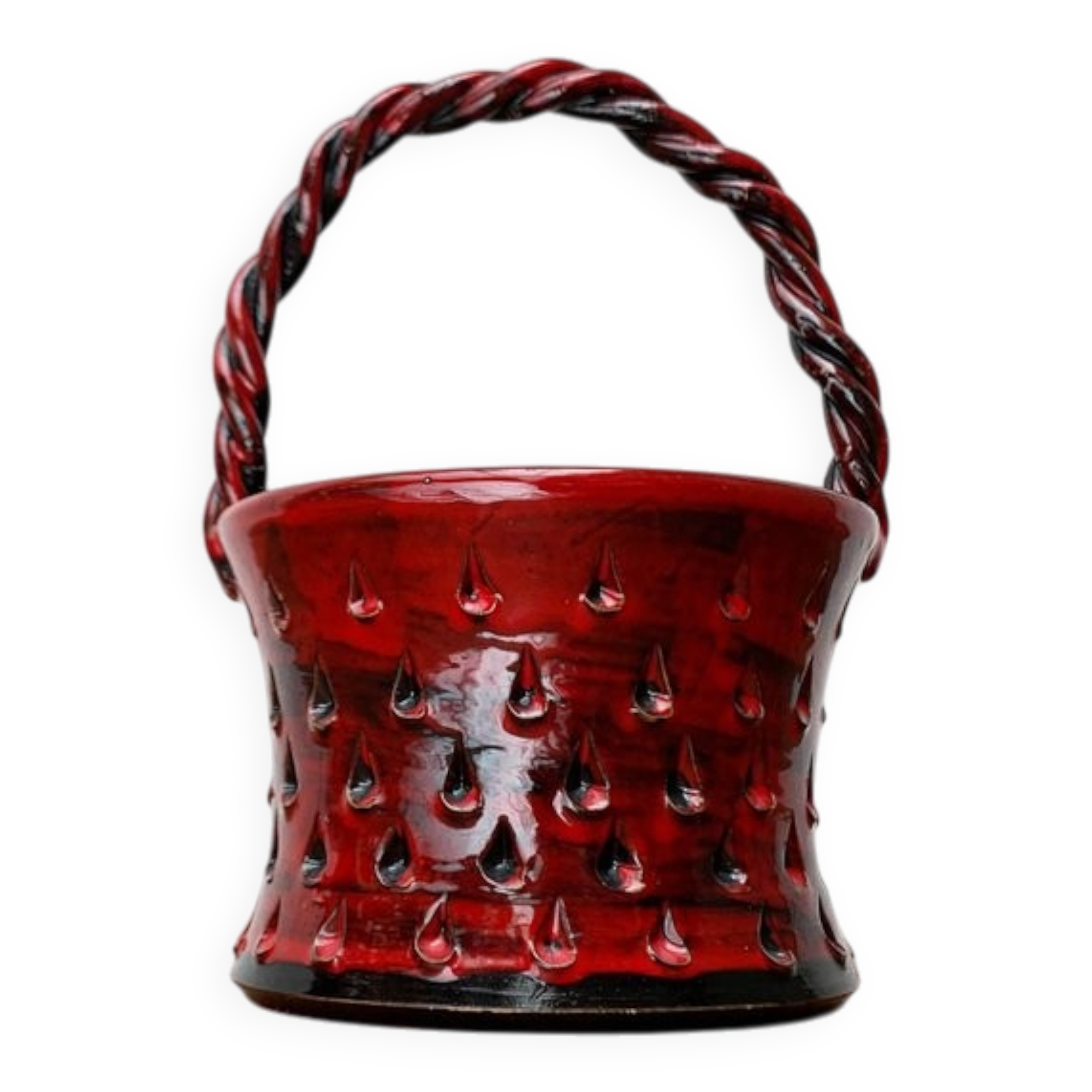 Italian ceramic vase Strawberries by Fratelli Fantullacci for Bitossi, 1960s