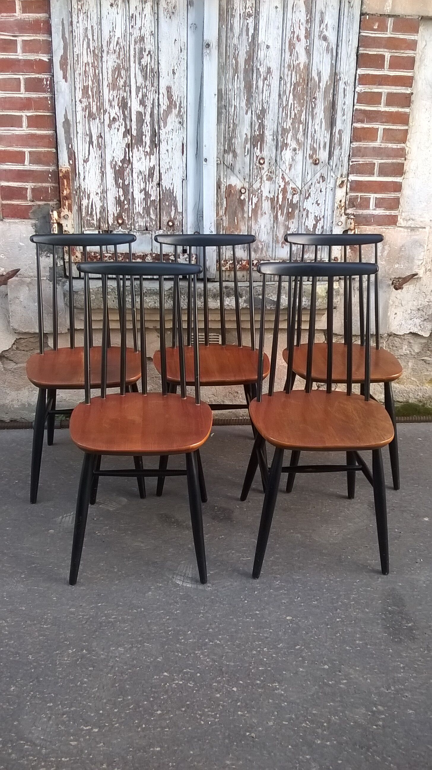 Set de 5  chaises scandinave Fanett d'Ilamri Tapiovaara