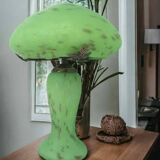 Lampe champignon art déco pâte de verre