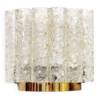 Mid Century Ice Glass Wall Light/Sconce from Doria Leuchten, Germany, 1960s