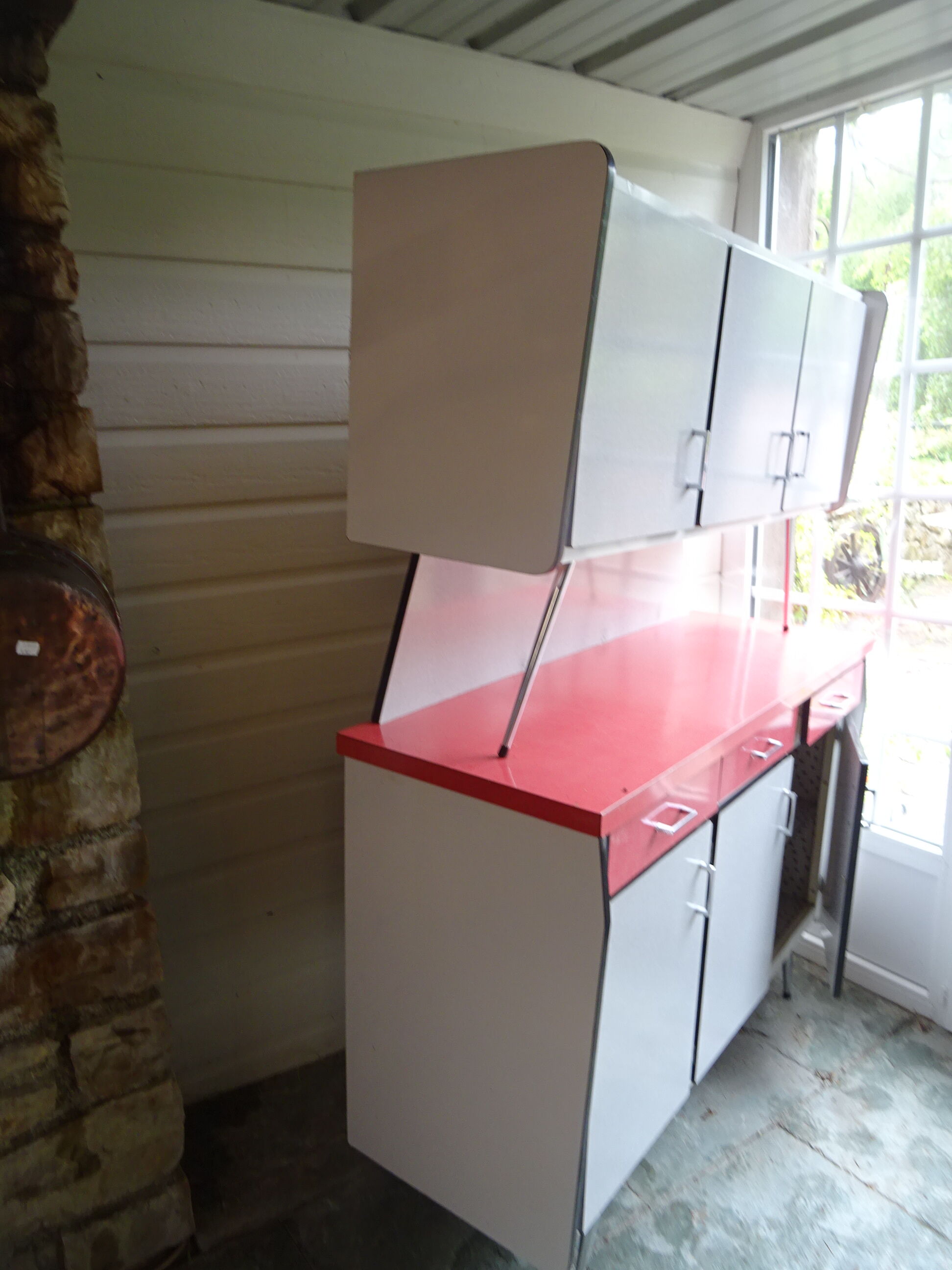 Red formica buffet