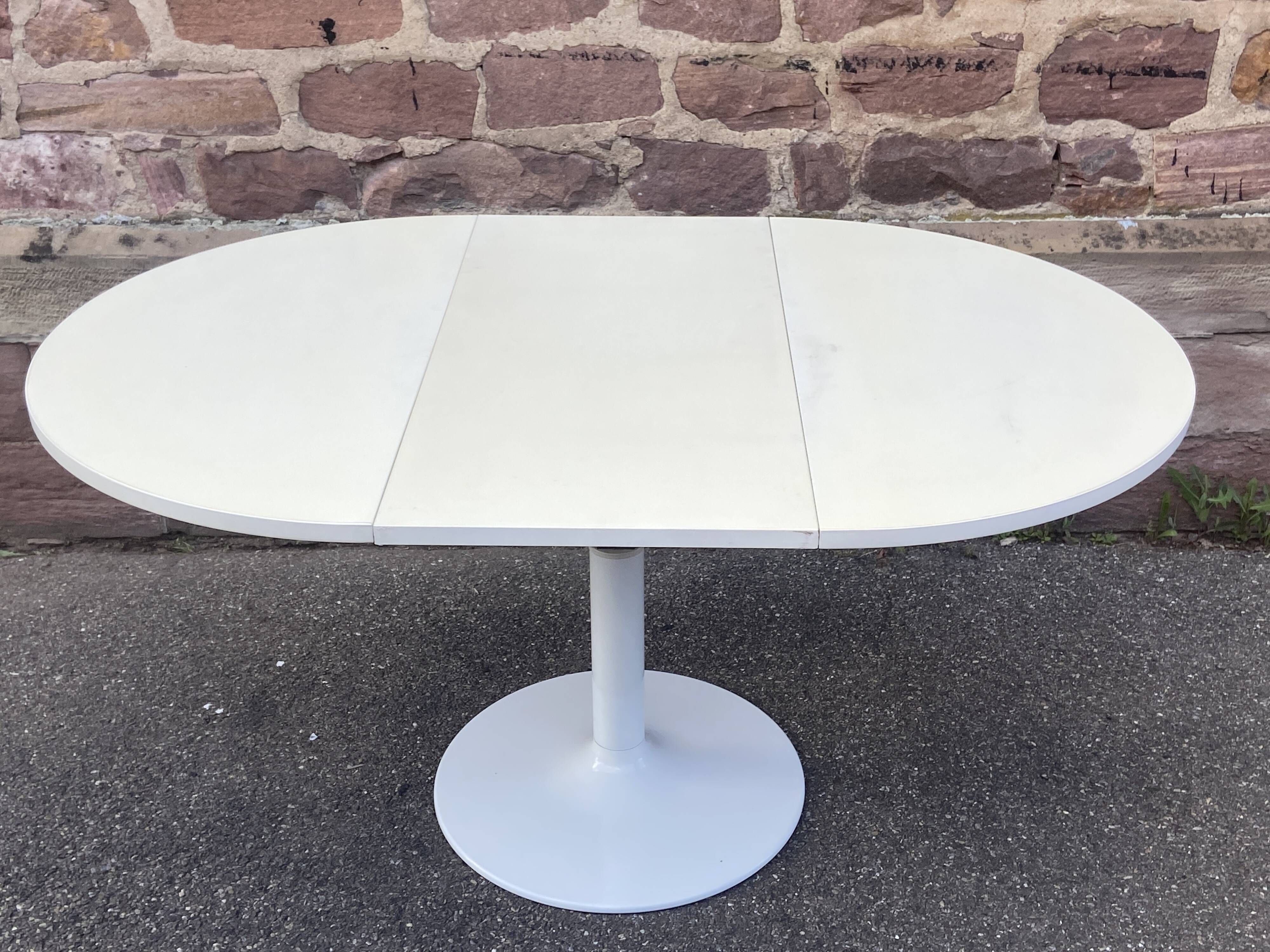 Modular table with cast iron tulip leg system brand jer fonderie chenesseau orléans 1970