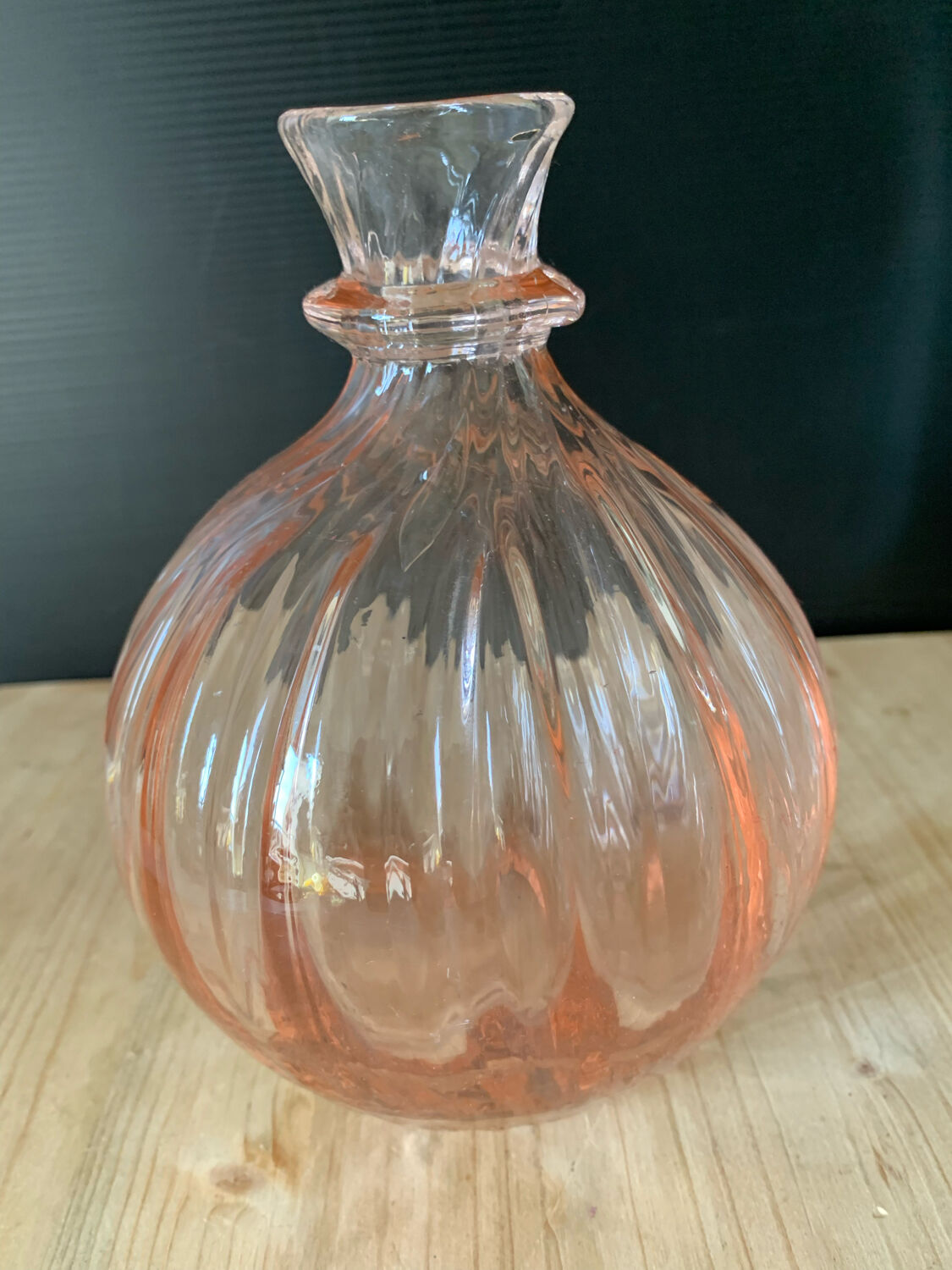 Pink glass decanter