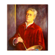 Oil on wood self-portrait of an artist