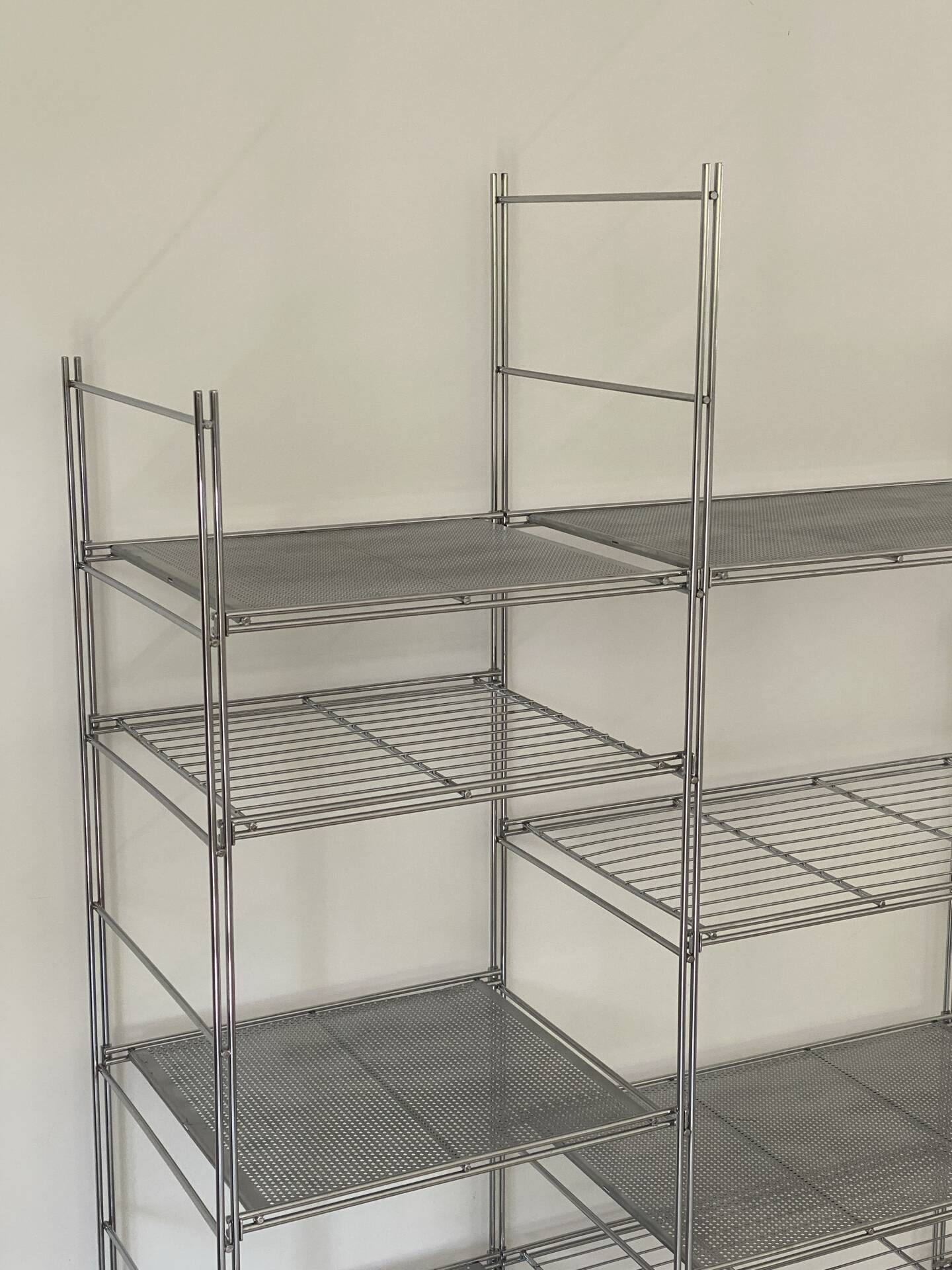 Modular chrome metal shelf