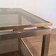 Coffee Table with Double Top in Brushed Steel and Brass, Guy Lefèvre for Ma