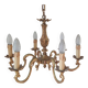 Genuine bronze lustre Lucien Gau Paris 6 lights 1960s