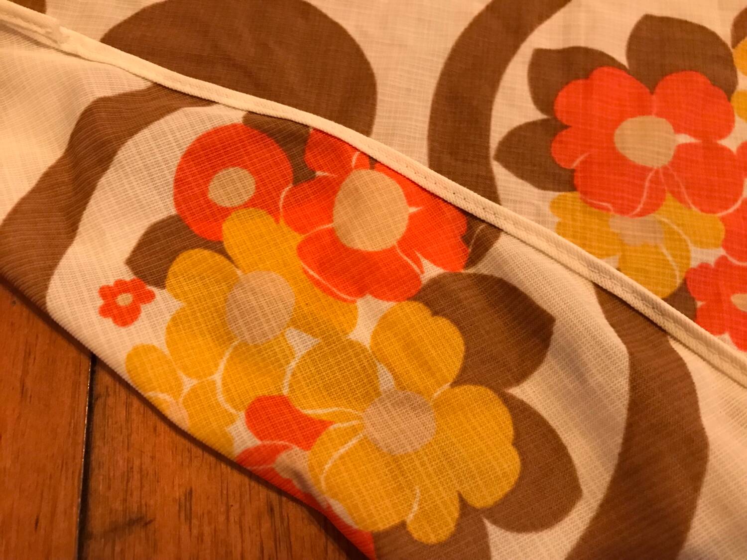 Old vintage flower tablecloth