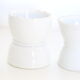 Lot de 4 coquetiers en céramique blanche, vintage