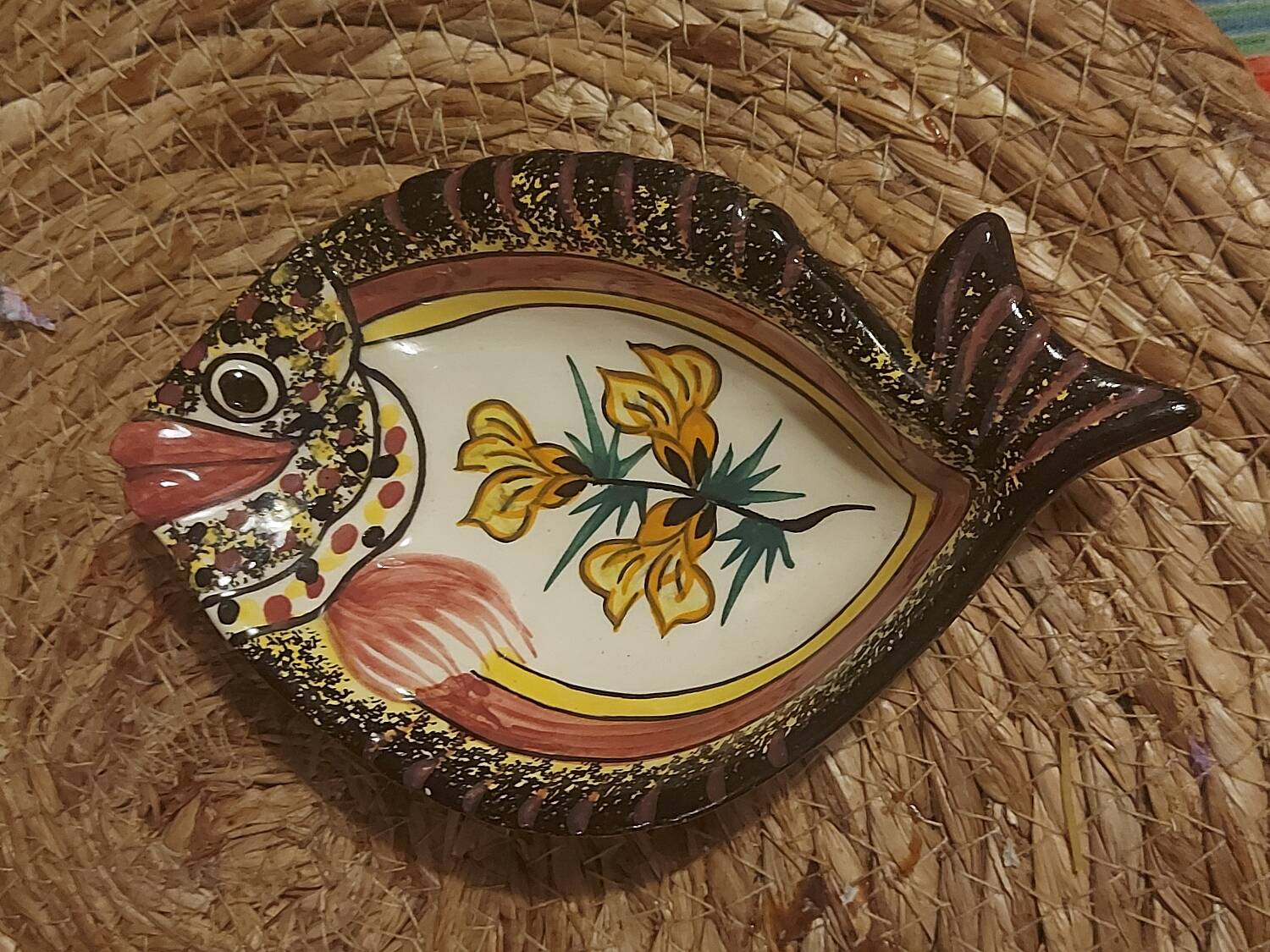 Henriot Quimper fish-shaped bowl