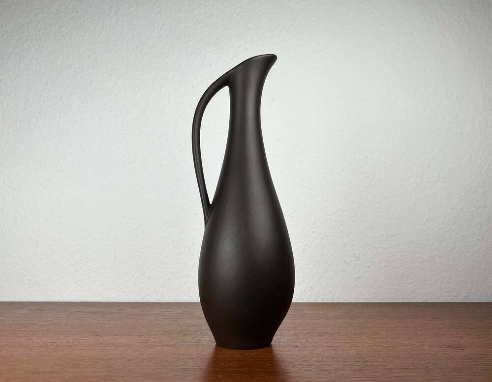 Mid-Century Modern Minimalist Wormser Terra-Sigillata Pottery Carafe Vase, Germany, 1960s
