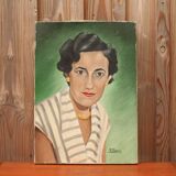 Portrait of a woman on canvas, early 20th century