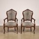 Pair of violin-shaped armchairs from the Napoléon III period in mahogany, 19th century.