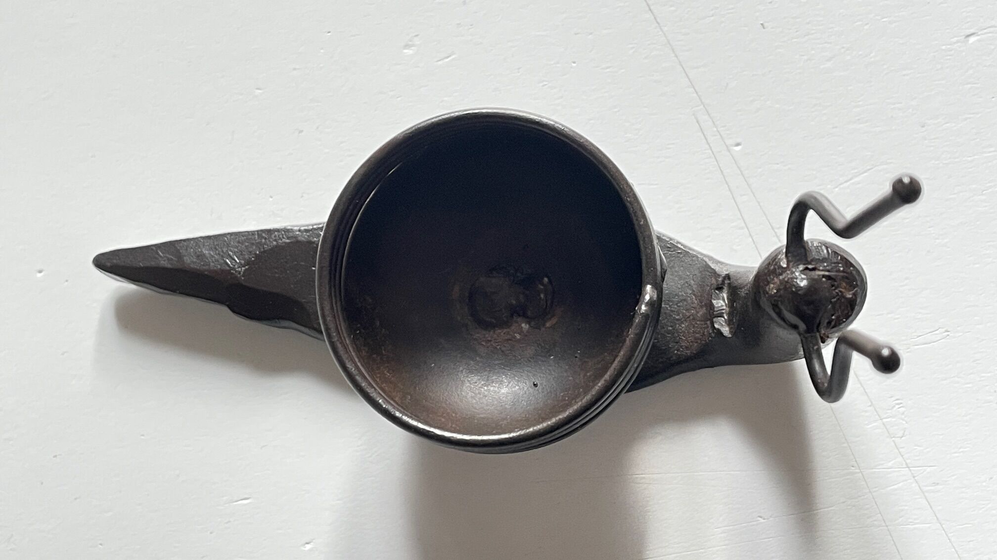 Brutalist escargot vintage candle holder