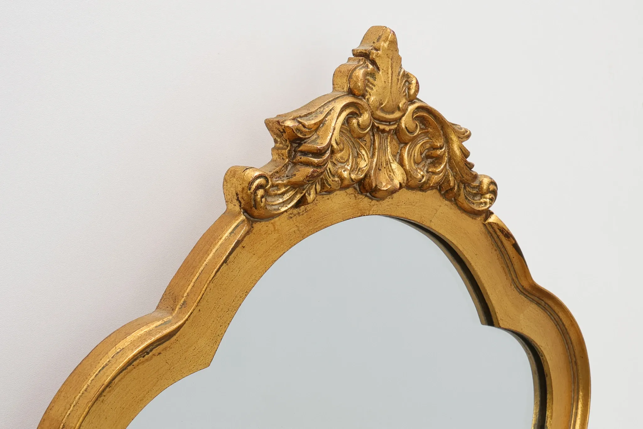 Rococo Style Gilt Mirror with Acanthus and Shell Crest, Italy, 20th Century