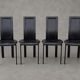 4 black leather chairs – Elegance and design