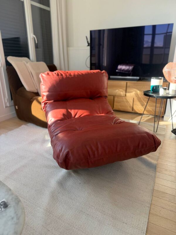 Fauteuil marsala ligne roset pu leather