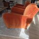 Set of 2 moustache club armchairs in velvet