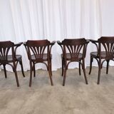 Set of 4 Vintage Bentwood Dining Chair: Mid-Century Thonet Style Armchair