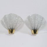 Midcentury Modern wall sconces pair ASEA, "Shell", 1950s, Sweden