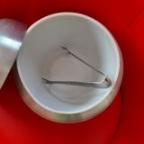 Seau à glace en acier brossè forme pore avec sa pince.