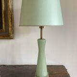 Mid-century modern green Murano glass Table lamp, Barovier & Toso style  Italy, 1940s