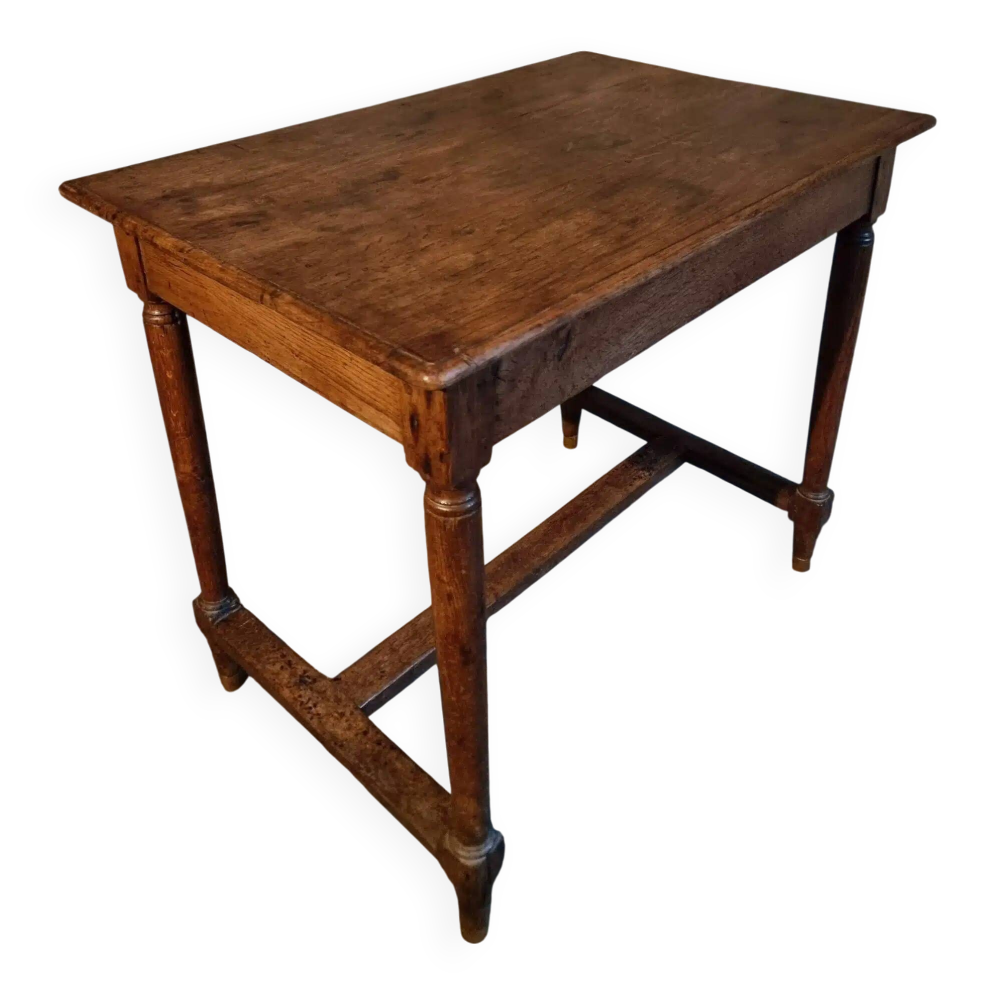 Antique French oak table, writing table from the early 19th century.