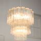 Large Mid-century Italian Glass Cascade Chandelier