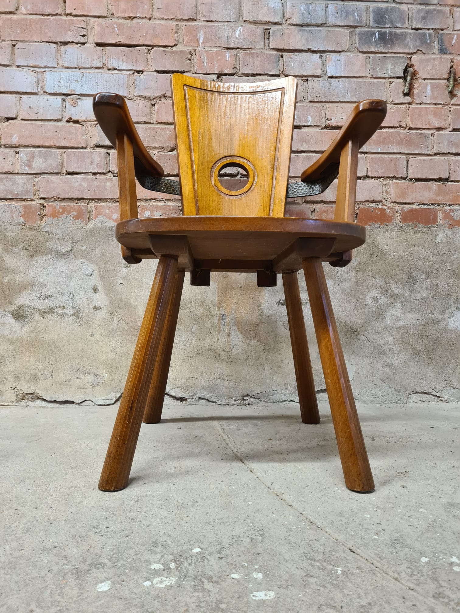Chaise fauteuil brutaliste vintage