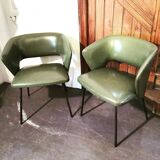 Pair of shell armchairs by Michel Ducaroy, edition SNA Roset