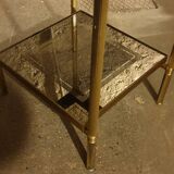 Glass and brass side table