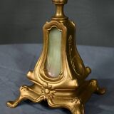 Pair of candelabra in gilded spelter and onyx – 1940
