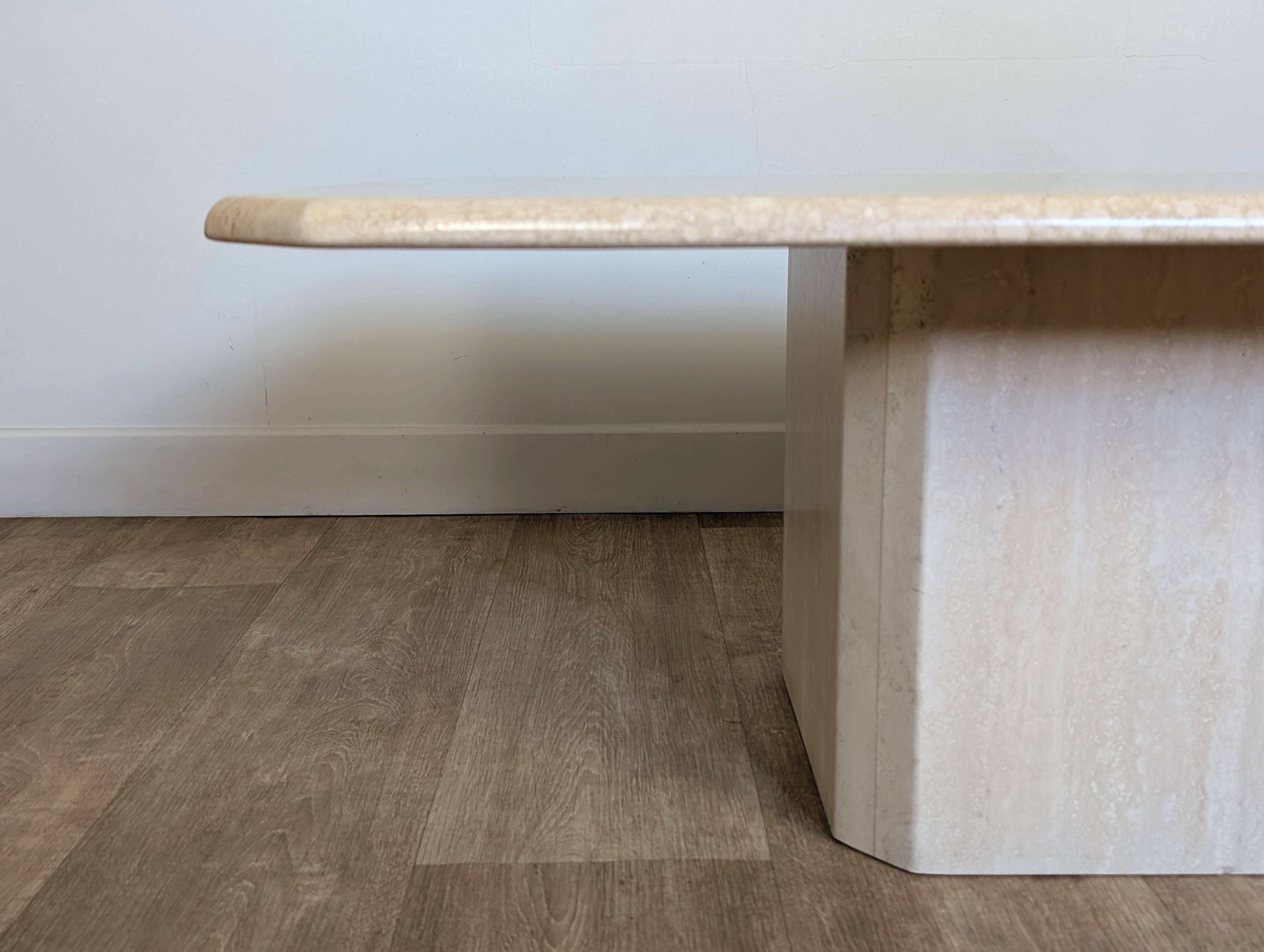 Travertine coffee table