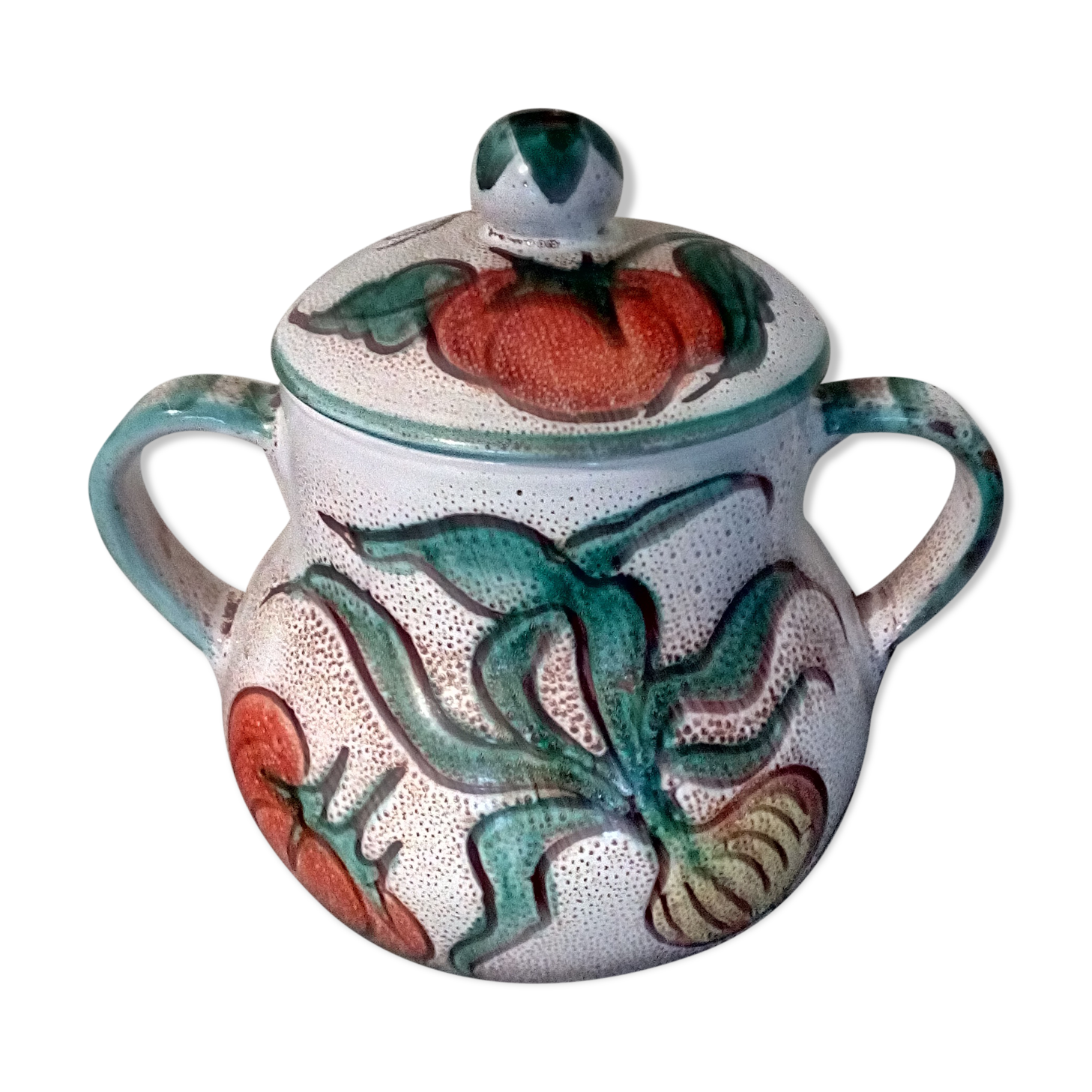 Pot couvert Vallauris décor provençal Selency