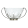 Sugar bowl, new look postmodernism, silver-plated brass and glass, Poland, 1970s